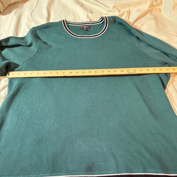 Investments II Women's Plus Sz 3X Green Sweater Crew neck LS Rayon Blend Buttons - Picture 6 of 8